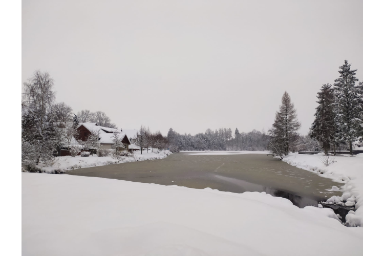 Zákaz vstupu na ledovou plochu Mlýnského rybníka v Černé (na návsi)