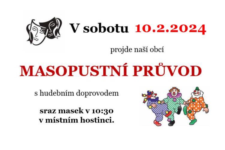 Masopustní průvod 10. 2. 2024